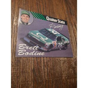 VTG 1990 Brett Bodine Quaker State Racing Driver Card NASCAR King Racing Buick